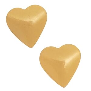Lemon Yellow Love Heart Earrings Stud Pierced
